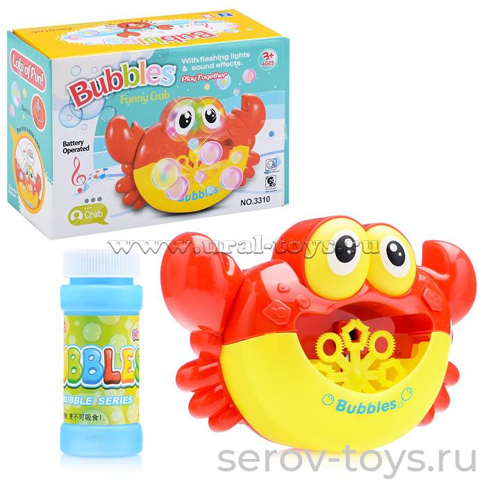 Краб игрушка для пускания мыльных пузырей 30мл U059451Y озвуч на бат в кор (15.07.2023 Истек срок годности, мыльные пузыри в подарок 60мл)