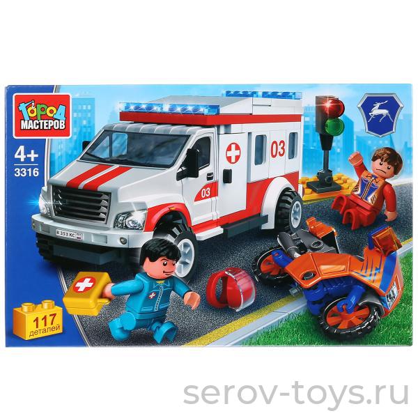 Конструктор Город мастеров 3316 ГАЗ Некст Происшествие на дороге 117 дет