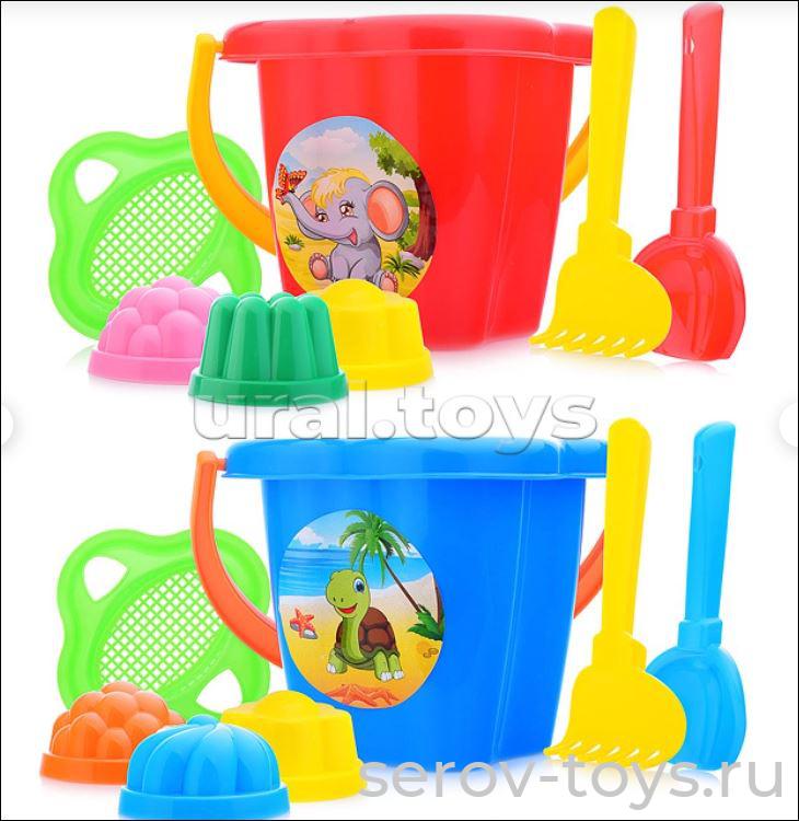 Песочный набор №21 7 предметов 2136 в сетке ПОЛЕСЬЕ