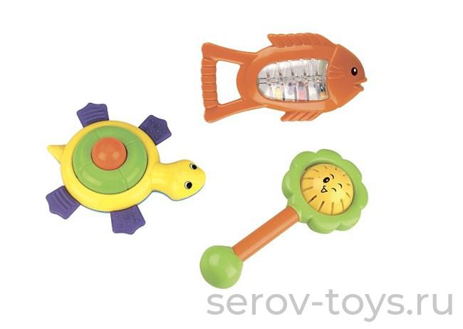 Набор погремушек TY9046 Первая игрушка ( солнышко, рыбка, черепашка)в кор Mioshi