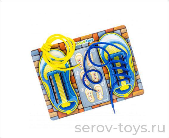 Шнуровка 017606 Башмачки для мальчиков дерево WoodLandToys