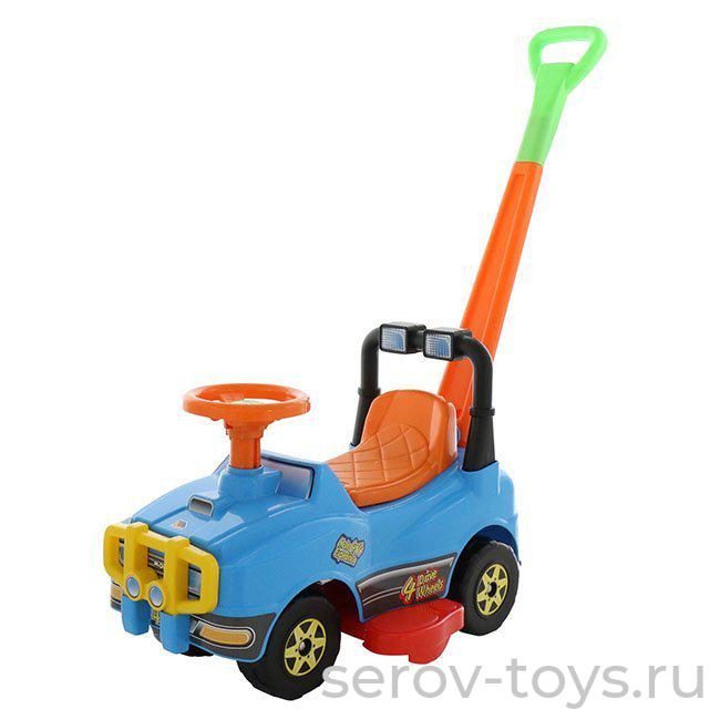 Автомобиль каталка Джип с ручкой № 3 71873, 71880 со звуком ПОЛЕСЬЕ (71880 - Красный)