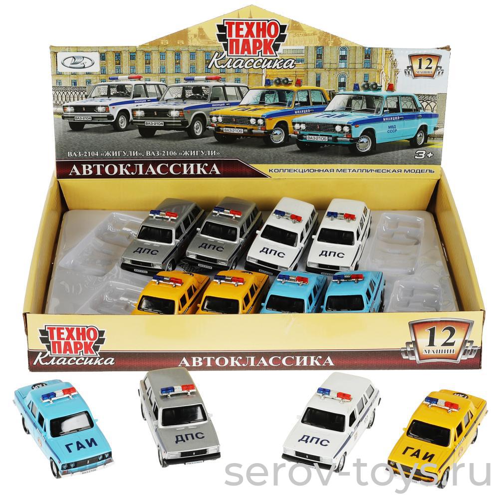 Модель Технопарк LADA210406-12DB12-POL Полиция ВАЗ 2104, 2106 12шт в кор