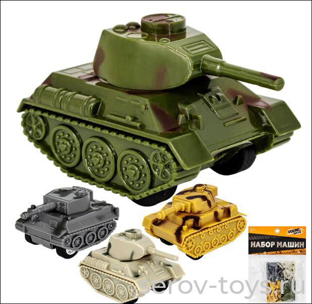 Набор машин Мини инерц пласт MK6385-4 Танки 4шт в пак FCJ0896895 Young racer