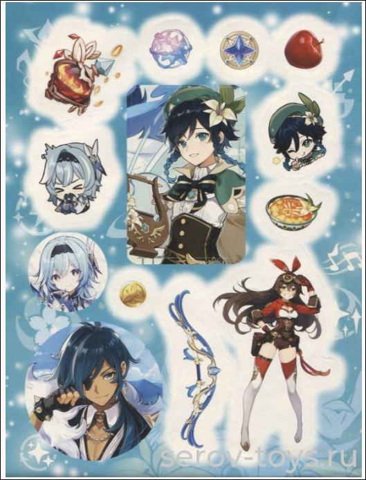 Наклейки Genshin Impact. 39783(голубая) Росмэн