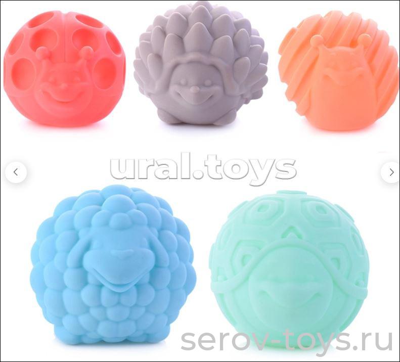 Набор для купания  Тактильный SCA99-1B(божья коровка, овечка, еж, улитка, черепашка) в пакете