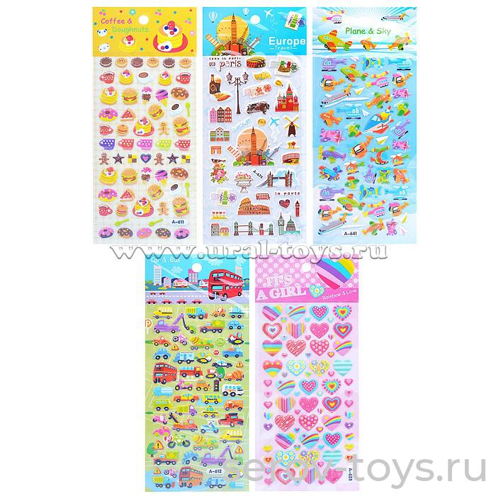 Наклейки для декора U035329Y в ассорт в пак
