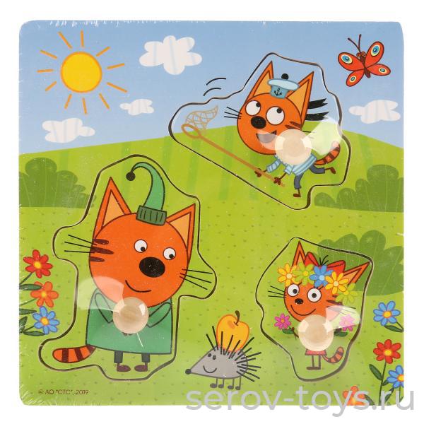 Пазл-вкладыш Три кота 1002-CATS Веселая прогулка дерево Буратино