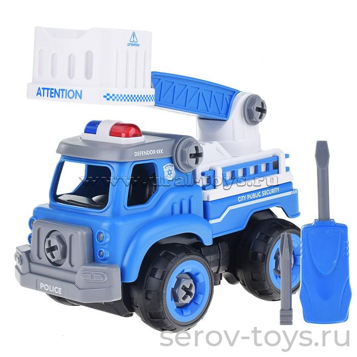 Конструктор-машина Полиция с отверткой 1359 звук в пак Городской инженер