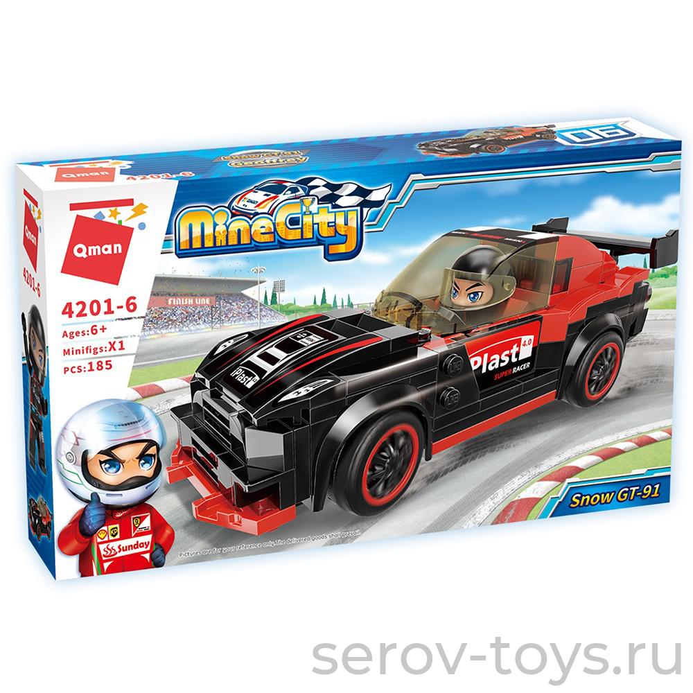 Конструктор Qman 4201-6 Гонки-ралли 185дет Черный автомобиль