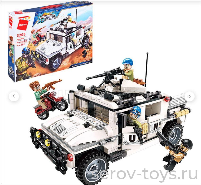 Конструктор Qman 3205 Секретная миссия 452дет Внедорожник