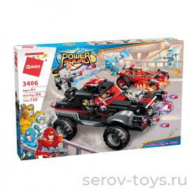 Конструктор Qman 3406 Силовой отряд 730дет Вооруженный турбопикап