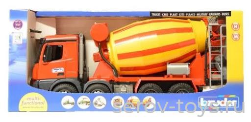 Бетономешалка 03-654 Mercedes-Benz (желто-красный) подходит модуль со звуком, светом