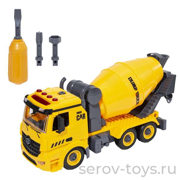 Wincars YK-2216 Большая стройка Бетономешалка разборная с отвертками звук свет в кор