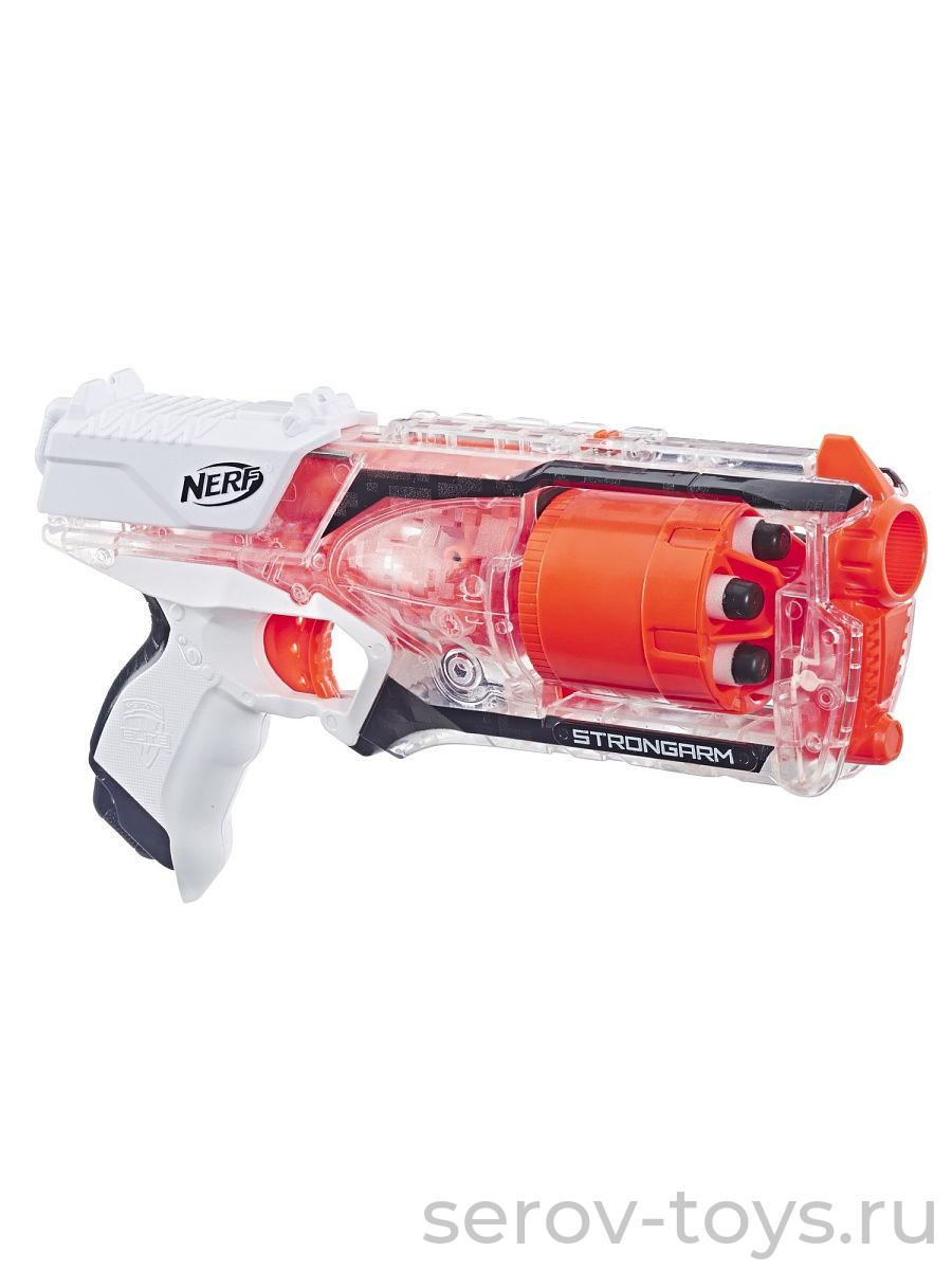 Бластер 5753 NERF  Элит Стронгарм прозрачный