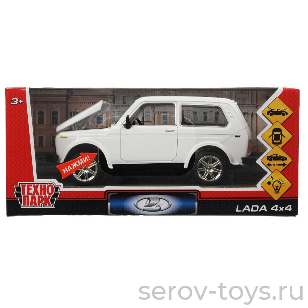 Модель Технопарк LADA 4х4  VAZ-21214-W Белая 17см, свет звук в кор