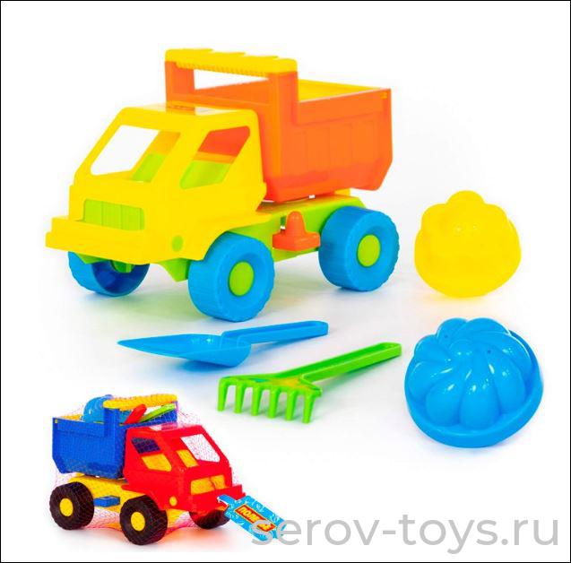 Песочный набор №12 + автомобиль Кузя П-Е 1252 ПОЛЕСЬЕ