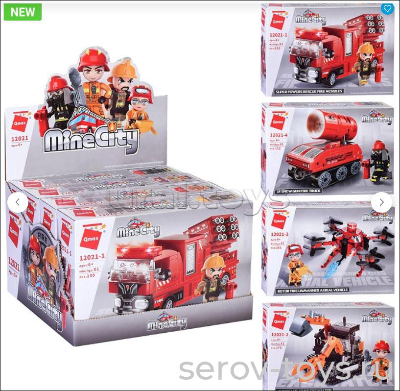 Конструктор Qman 12021 Спасательная служба шоубокс 4шт