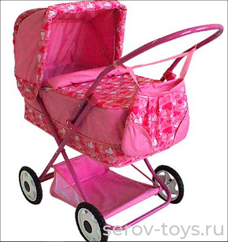 Коляска для кукол №13 Зимняя с сумкой и корзинкой 77-34-70 в кор Ясюк