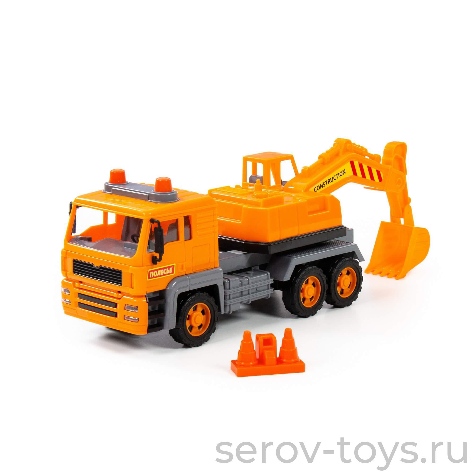 Автомобиль-экскаватор Алмаз 86709 инерц в сетке ПОЛЕСЬЕ