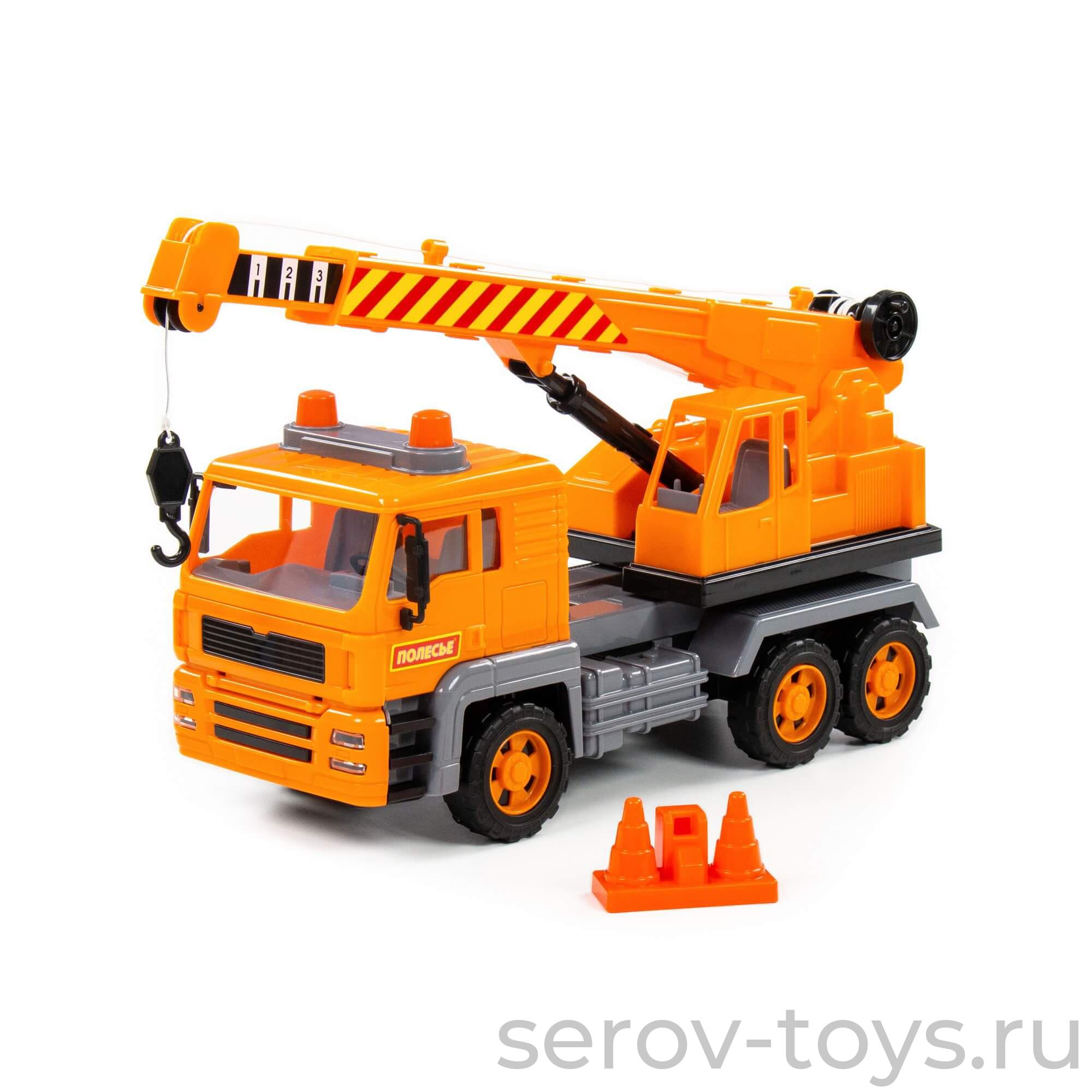 Автомобиль-кран Алмаз 86716 инерц в сетке ПОЛЕСЬЕ