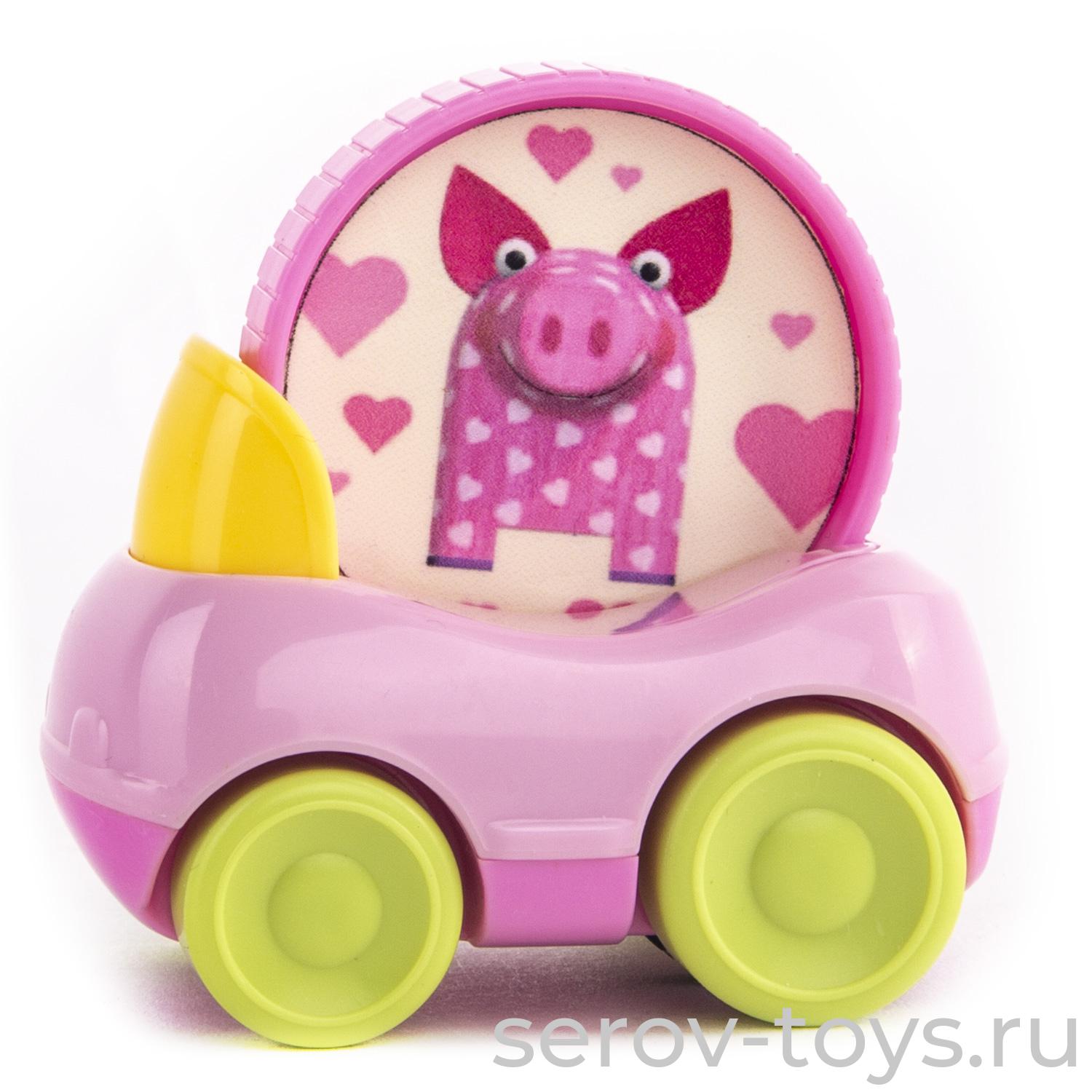 Машинка с кругом 18WMN04 Поросёнок Хрю Деревяшки