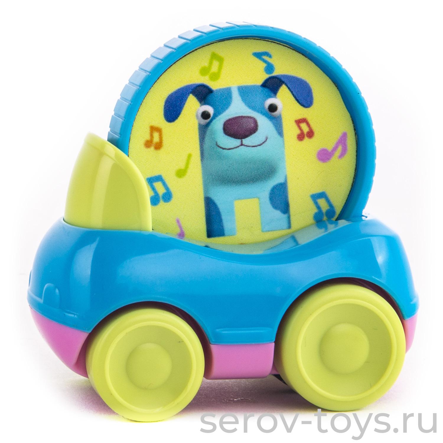 Машинка с кругом 18WMN02 Собачка Гав-Гав Деревяшки