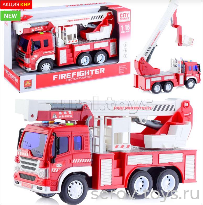 Машина инерц 1:16 WY350C Пожарная с краном свет звук Wenyi