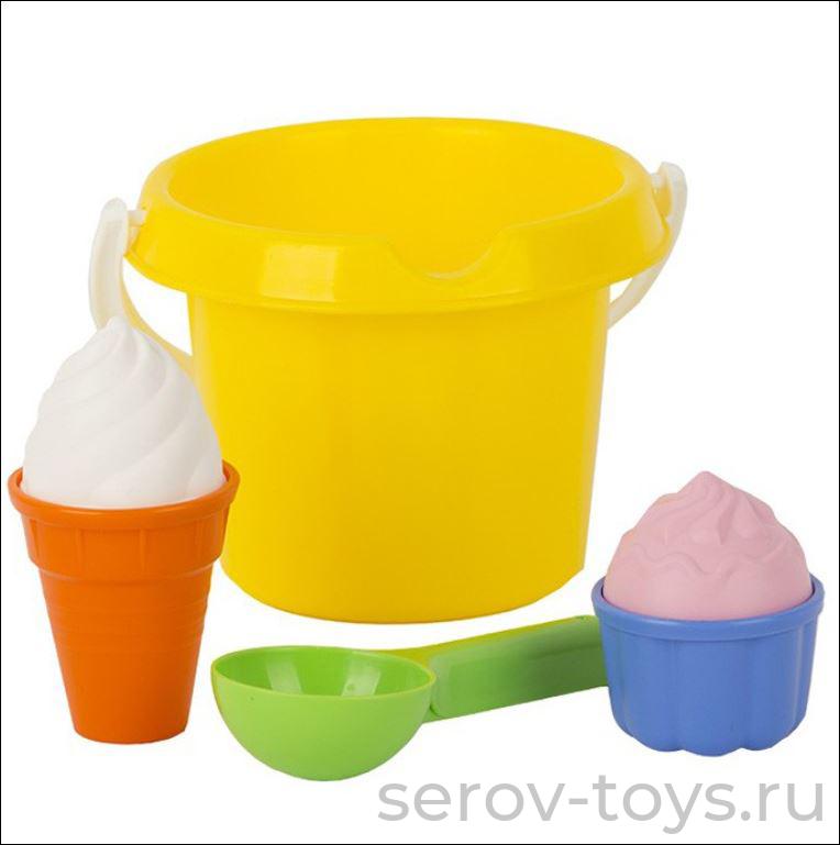 Песочный набор У993 Мороженое (ведро,формы и совок)