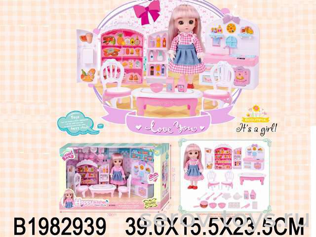 Кукла 0086K Женя в кухне с аксесс 1982939 в кор