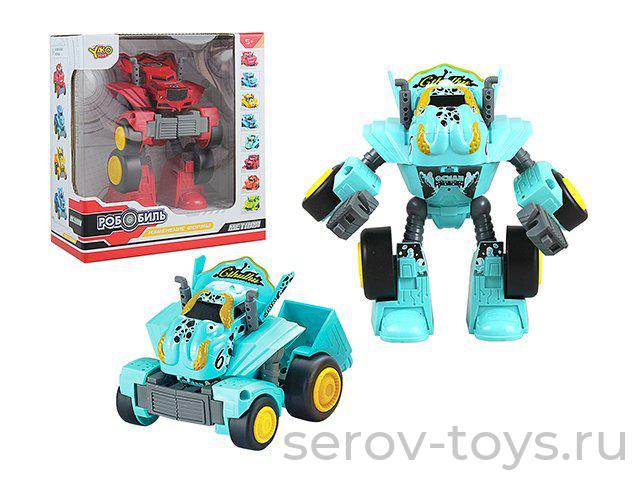 Трансформер Робобиль М1349-5 Бирюзовый озвуч 2 в 1 в кор Yako