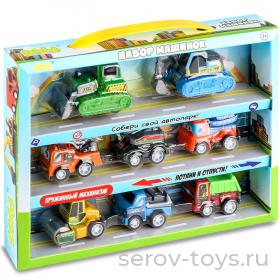 Набор машин BBA1602-130 Пуллбэк Строительная техника 8шт в кор Bebelot