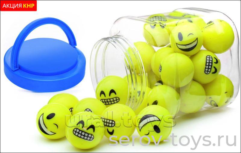 Мяч-прыгун Смайлики 00-2419  каучук 4,5см