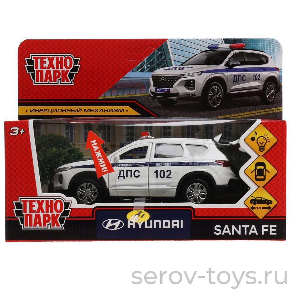 Модель Технопарк SANTAFE2-12SLPOL-WH Hyundai Santa Fe Полиция Белая свет звук в кор