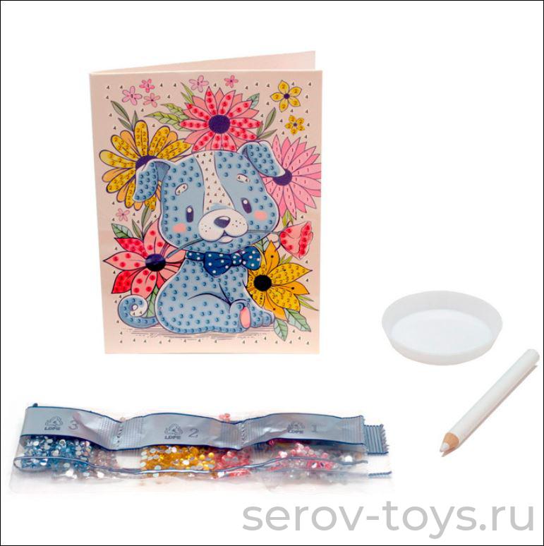 Набор ДТ Алмазная мозаика 07505 Открытка Хорошего настроения! Счастливый щенок Origami