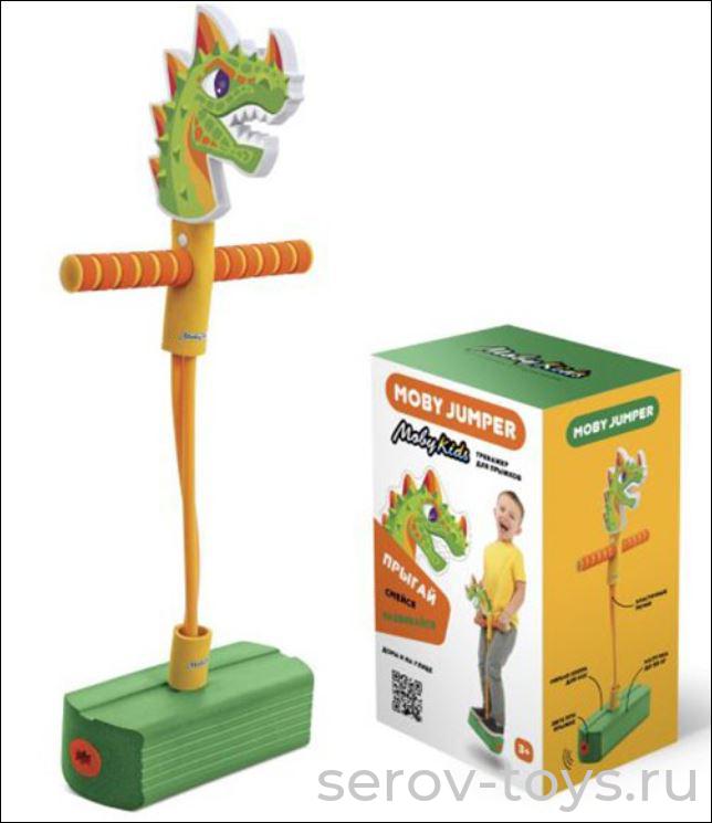 Тренажер для прыжков со звуком 68560 Зеленый Дино Moby-Jumper в кор
