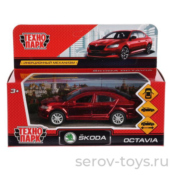 Модель Технопарк SKODA OCTAVIA-RD-CH Хром Красная  в кор