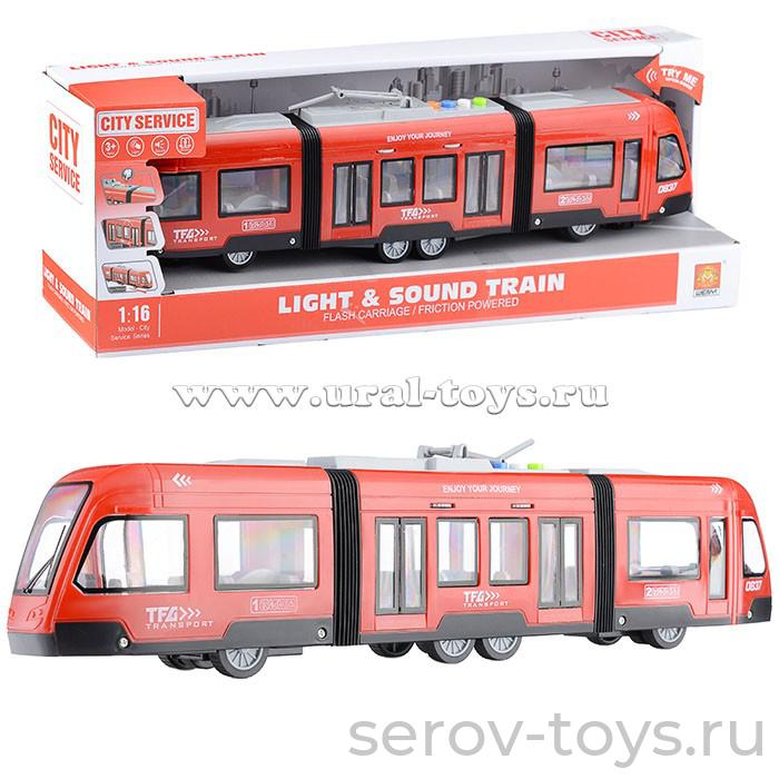 Трамвай 1:16  WY930A С гармошкой Красный свет звук Wenyi