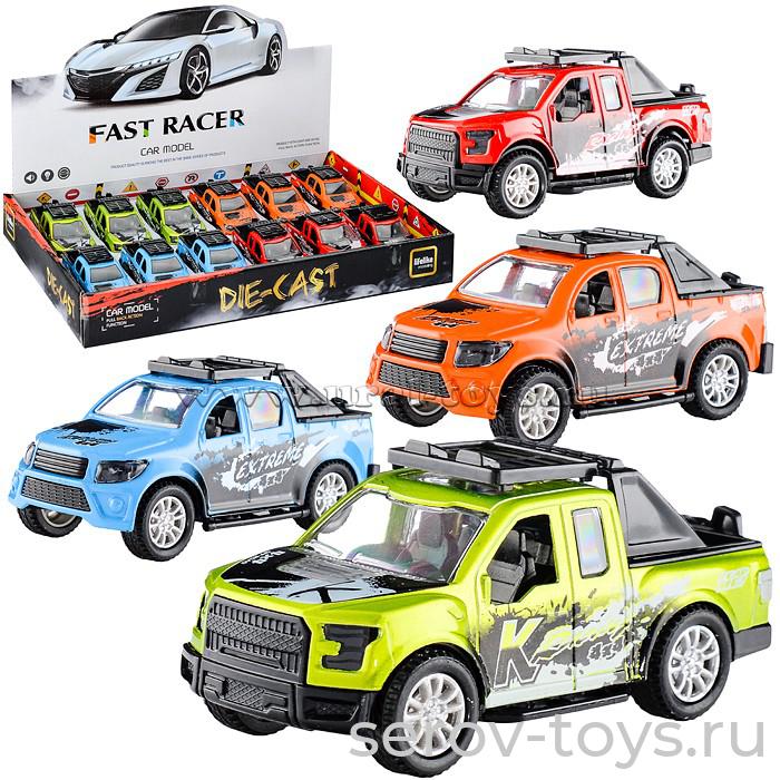 Модель машины K137B62 Пикап Экстримала металл свет звук 12шт в кор