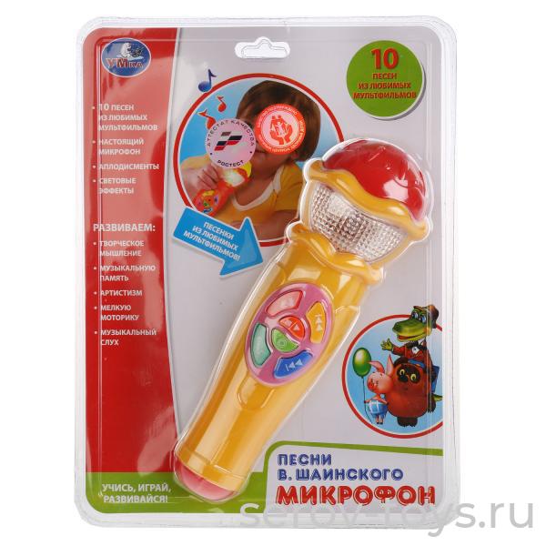Микрофон Песни из любимых мультфильмов A848-H05031-R3 звук свет на блист Умка