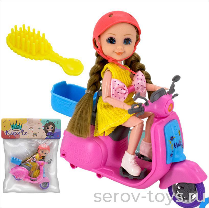 Кукла Малышка YS53829 с мопедом в пак Miss Kapriz