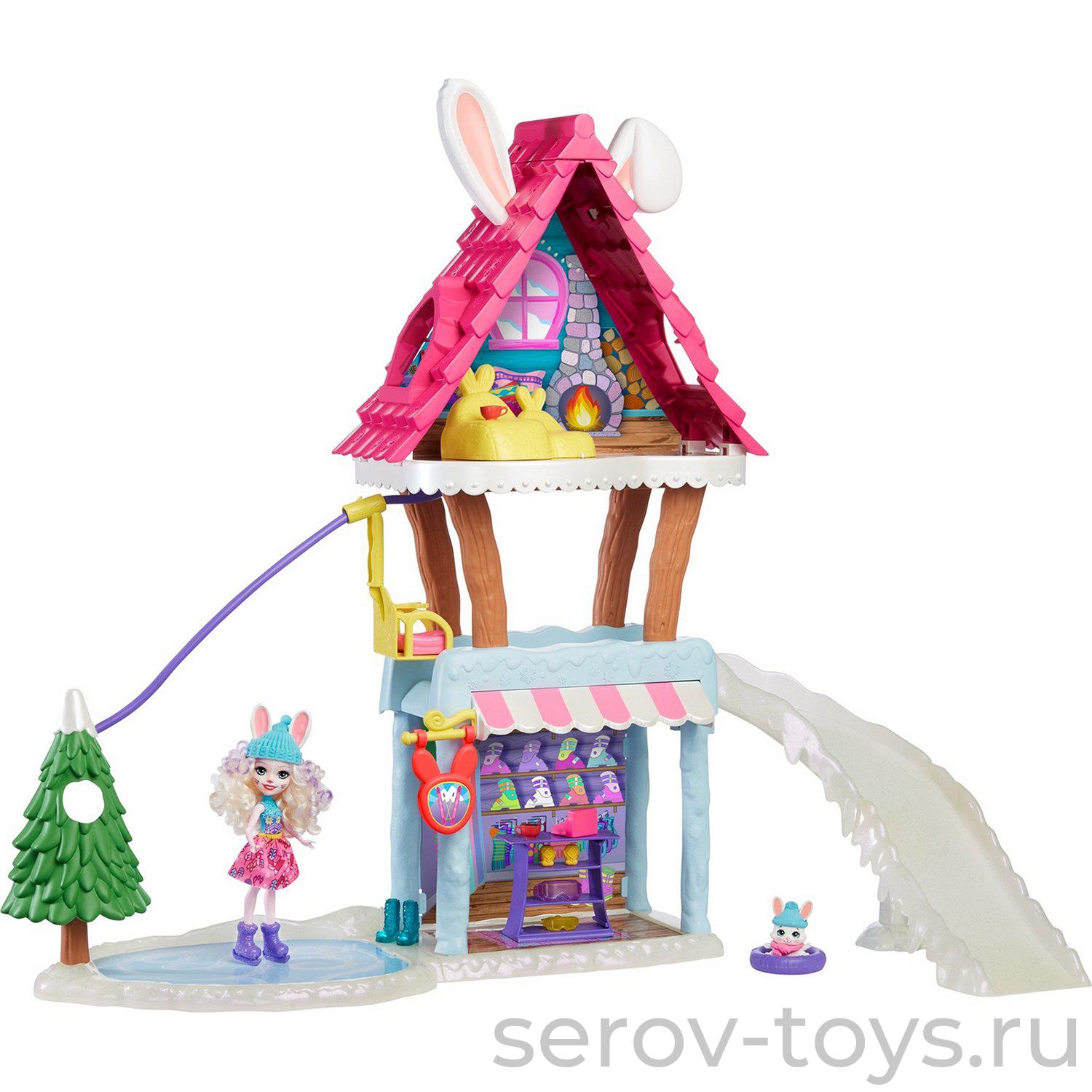 БЕЗ СКИДОК Enchantimals  Снежная долина Шале в горах GJX50 с одной куклой