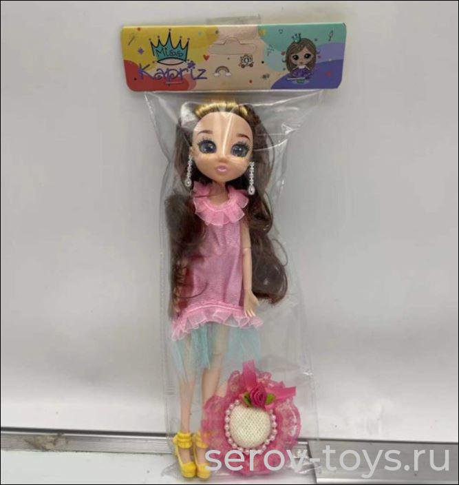 Кукла 386YSTK Подросток с большими глазами и шляпкой в пак Miss Kapriz