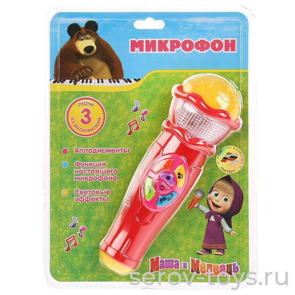 Микрофон A848-H05031-R2 Маша и медведь звук свет на блист Играем вместе