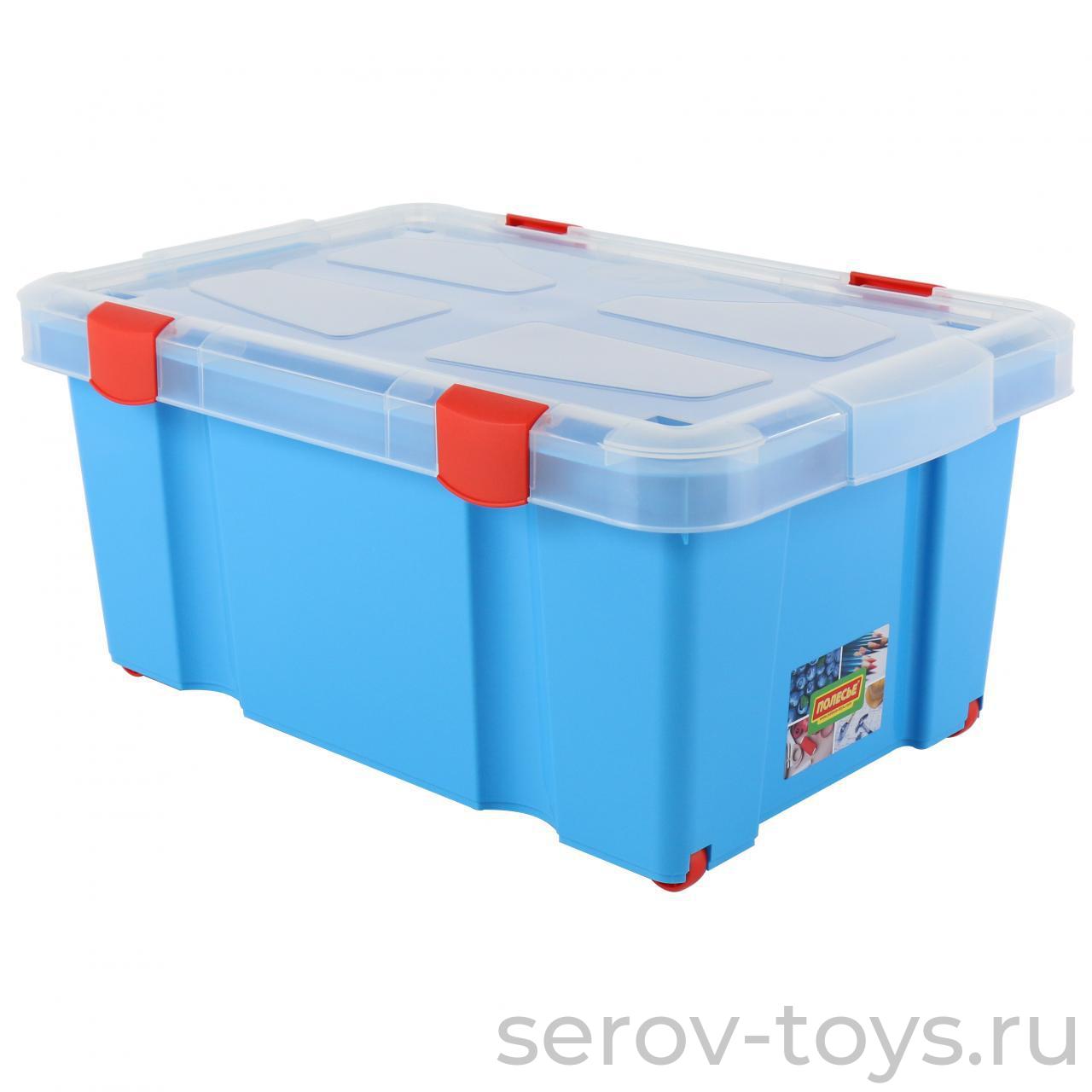 Емкость №51 52100 для хранения с крышкой на колесиках 45л 620*430*270 ПОЛЕСЬЕ