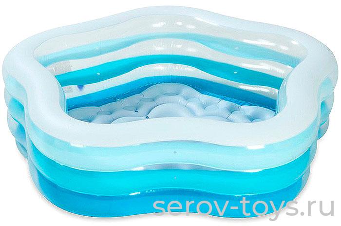 Бассейн 56495 Радуга 6-угол 185*180*53см от 6 лет