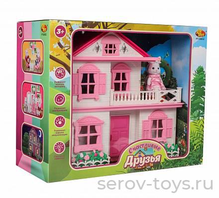 Вилла зогородная PT-00832 с фигуркой и мебелью розовая Счастливые друзья
