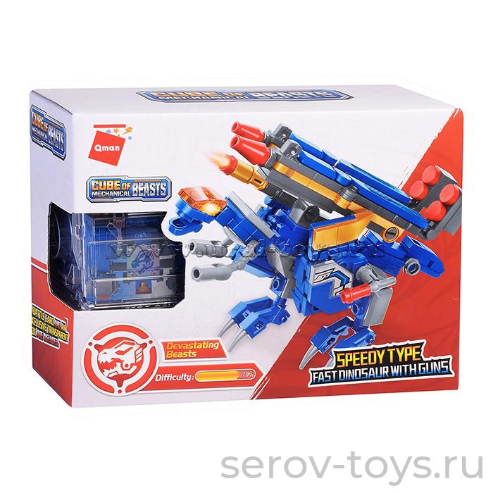 Конструктор Qman 41214 Быстрый динозавр с оружием 155дет Cube of mechanical beasts