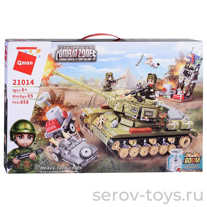 Конструктор Qman 21014 Боевая зона 858дет Корпус тяжелых танков