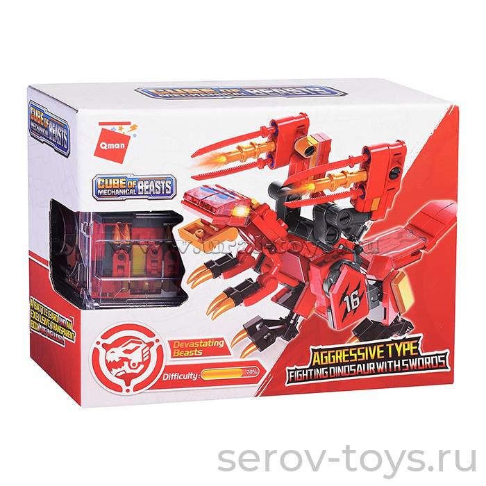 Конструктор Qman 41216 Сражающийся динозавр с мечом 142дет Cube of mechanical beasts
